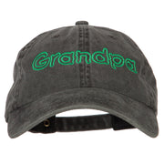 Grandpa Outline Embroidered Washed Cotton Twill Cap