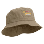 Surf Badge Embroidered Pigment Dyed Bucket Hat - Khaki OSFM