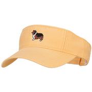 Rough Collie Embroidered Pro Style Cotton Washed Visor