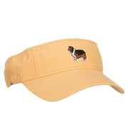 Rough Collie Embroidered Pro Style Cotton Washed Visor