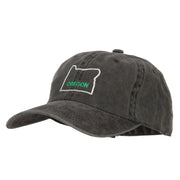 Oregon with Map Outline Embroidered Washed Cotton Twill Cap