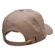 Sweet Orange Embroidered Unstructured Cotton Twill Washed Cap - Khaki OSFM