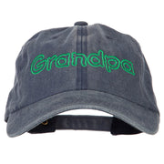 Grandpa Outline Embroidered Washed Cotton Twill Cap