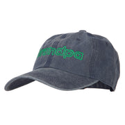 Grandpa Outline Embroidered Washed Cotton Twill Cap