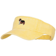 Rough Collie Embroidered Pro Style Cotton Washed Visor