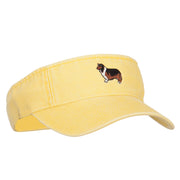 Rough Collie Embroidered Pro Style Cotton Washed Visor