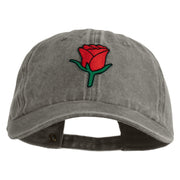 Mini Rose Patched Unstructured Pigment Dyed Cotton Cap - Dk-Green OSFM