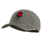 Mini Rose Patched Unstructured Pigment Dyed Cotton Cap - Dk-Green OSFM