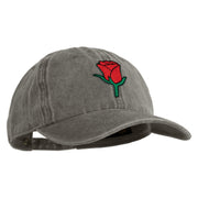 Mini Rose Patched Unstructured Pigment Dyed Cotton Cap - Dk-Green OSFM