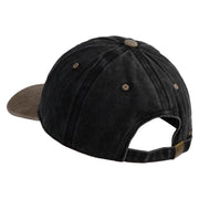 Mini Rose Patched Unstructured Pigment Dyed Cotton Cap - Khaki-Black OSFM