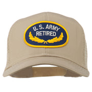 US Army Retired Emblem Patched Mesh Cap