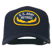 US Army Retired Emblem Patched Mesh Cap