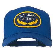 US Army Retired Emblem Patched Mesh Cap