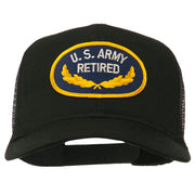 US Army Retired Emblem Patched Mesh Cap