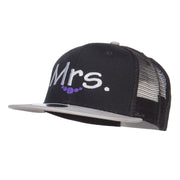 Mrs Embroidered Mesh Snapback Cap