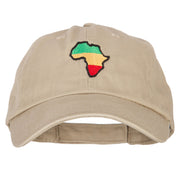 Rasta Africa Map Embroidered Low Profile Cotton Cap