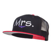 Mrs Embroidered Mesh Snapback Cap