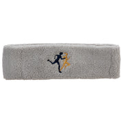 Running Symbol Embroidered Head Bands Terry - Lt-Grey OSFM