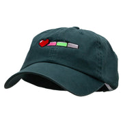 Gaming Life Bar Embroidered Low Profile Dyed Washed Caps - Dk-Green OSFM