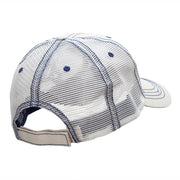 Cowboy Silhouette Embroidered Frayed Mesh Cap