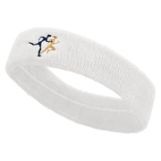 Running Symbol Embroidered Head Bands Terry - White OSFM