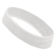 Running Symbol Embroidered Head Bands Terry - White OSFM