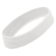 Running Symbol Embroidered Head Bands Terry - White OSFM
