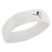 Running Symbol Embroidered Head Bands Terry - White OSFM