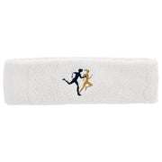 Running Symbol Embroidered Head Bands Terry - White OSFM