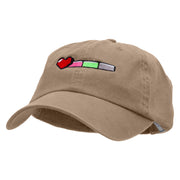 Gaming Life Bar Embroidered Low Profile Dyed Washed Caps - Khaki OSFM