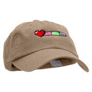 Gaming Life Bar Embroidered Low Profile Dyed Washed Caps - Khaki OSFM