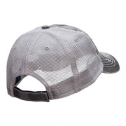 Cowboy Silhouette Embroidered Frayed Mesh Cap