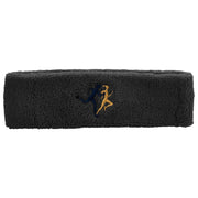 Running Symbol Embroidered Head Bands Terry - Black OSFM