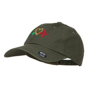 Rasta Heartbeat Embroidered Unstructured Cap