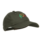 Rasta Heartbeat Embroidered Unstructured Cap