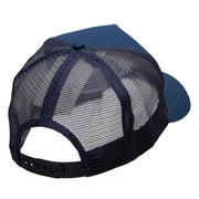 Hunter Embroidered Solid Cotton Twill 5 panel Mesh Back Cap