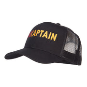 Captain Rank Logo Embroidered Mesh Cap