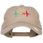 Rasta Heartbeat Embroidered Unstructured Cap