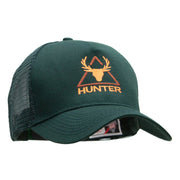 Hunter Embroidered Solid Cotton Twill 5 panel Mesh Back Cap