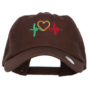 Rasta Heartbeat Embroidered Unstructured Cap