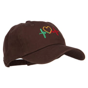 Rasta Heartbeat Embroidered Unstructured Cap