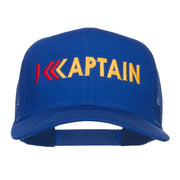 Captain Rank Logo Embroidered Mesh Cap