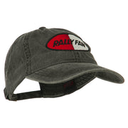 Rally Fan Race Badge Embroidered Washed Cap