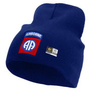 Licensed 82nd Airborne Military Embroidered 8 Inch Knitted Short Beanie - Royal OSFM