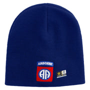 Licensed 82nd Airborne Military Embroidered 8 Inch Knitted Short Beanie - Royal OSFM