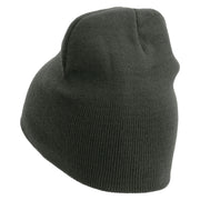 Licensed 82nd Airborne Military Embroidered 8 Inch Knitted Short Beanie - Dk-Grey OSFM