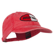 Rally Fan Race Badge Embroidered Washed Cap