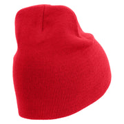 Licensed 82nd Airborne Military Embroidered 8 Inch Knitted Short Beanie - Red OSFM