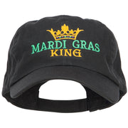 Mardi Gras King with Crown Symbol Embroidered Cotton Cap