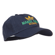 Mardi Gras King with Crown Symbol Embroidered Cotton Cap